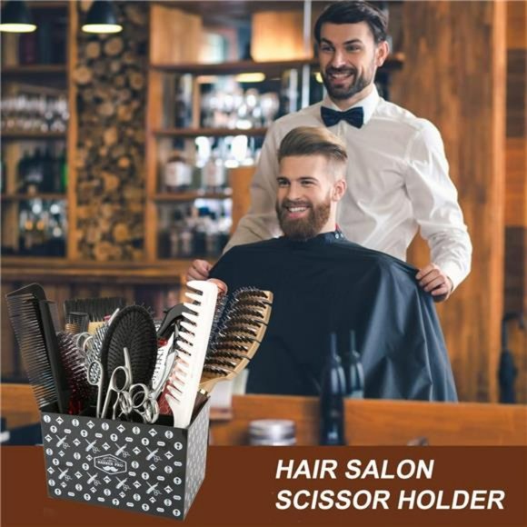 Hair Salon Scissors Storage Box, Shear Holder  Barber Tools Holder (Black-White) - Picture 4 of 6